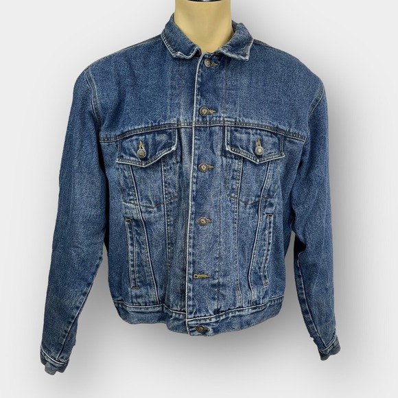 Nevada Men's Denim Flannel-Lined Jacket Blue Large‎ 44 – Workwear Casual Layer - Picture 1 of 11